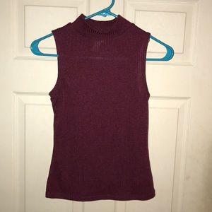 Maroon turtle neck crop top